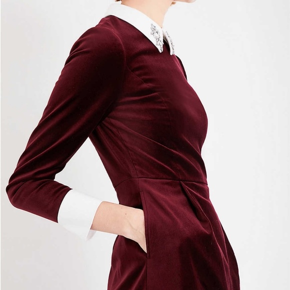 🍒NWT🍒 TED BAKER CHERYL VELVET DRESS - Picture 5 of 8